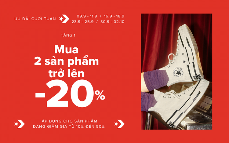 CONVERSE – OFFER 20% WHEN BUY 2 ITMES UP